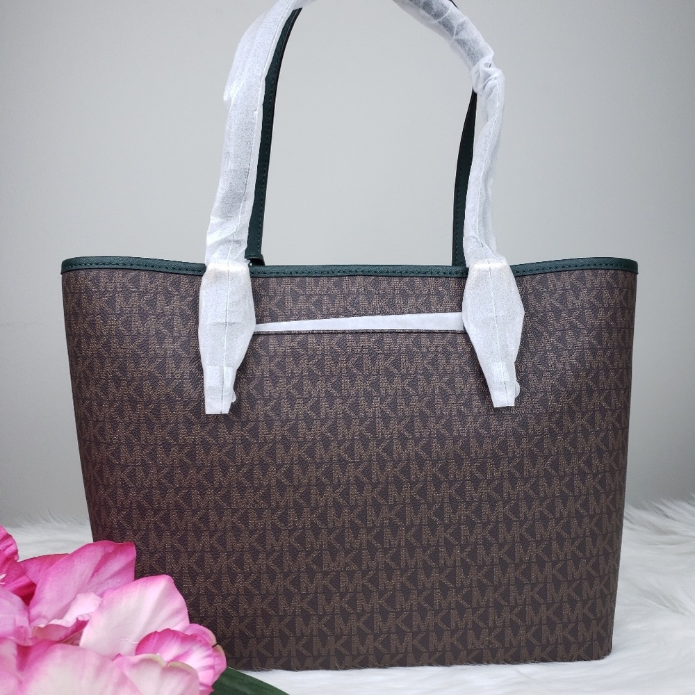 🌺NWT Michael Kors MD Carryall Tote Bag brown MK - Picture 4 of 8